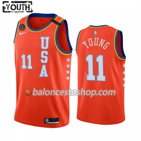 Camiseta Niños NBA Atlanta Hawks Trae Young 11 Nike 2020 Rising Star Swingman